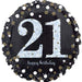 18" Foil Age 21 Black/Gold Dots Balloon - The Ultimate Balloon & Party Shop