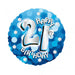 18" Foil Age 21 Blue Sparkle Balloon - The Ultimate Balloon & Party Shop