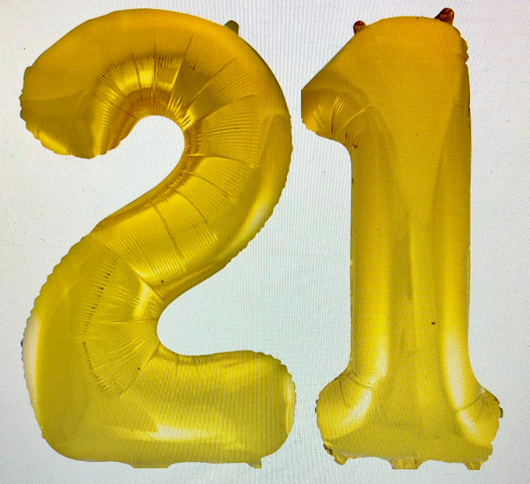 Age 21 Number Foil Balloons - The Ultimate Balloon & Party Shop