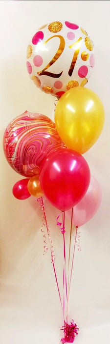 Birthday Orbz Assorted Display - Pink/Gold - The Ultimate Balloon & Party Shop