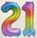 Age 21 Number Foil Balloons - The Ultimate Balloon & Party Shop