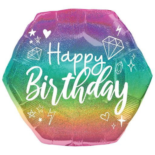 23" Foil Birthday Holographic Glitz Balloon The Ultimate Balloon And Party Shop Cheltenham & Gloucester Balloons & Fancy Dress 