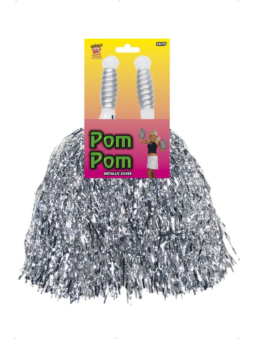 Tinsel Pom Poms - Silver - The Ultimate Balloon & Party Shop
