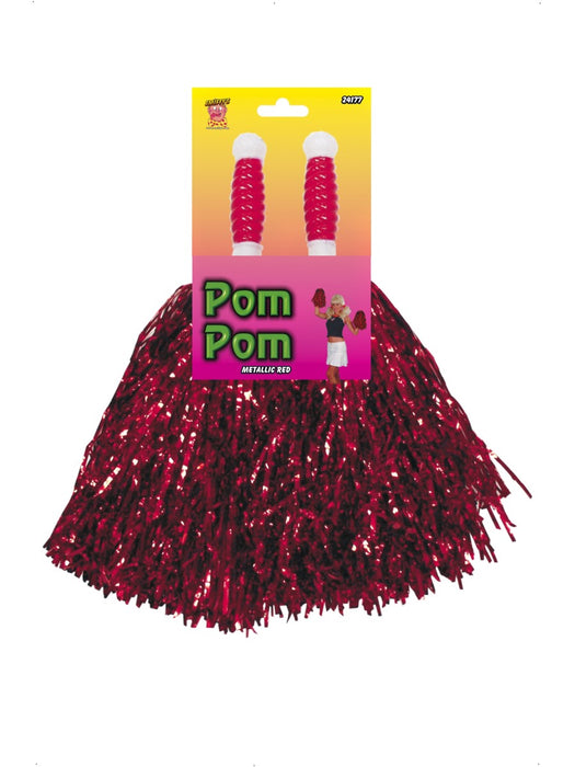 Tinsel Pom Poms - Red - The Ultimate Balloon & Party Shop