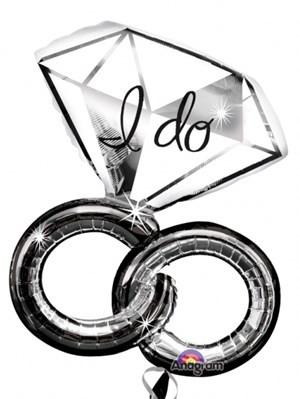 30" Foil I Do Wedding Rings Large Printed Balloon - The Ultimate Balloon & Party Shop