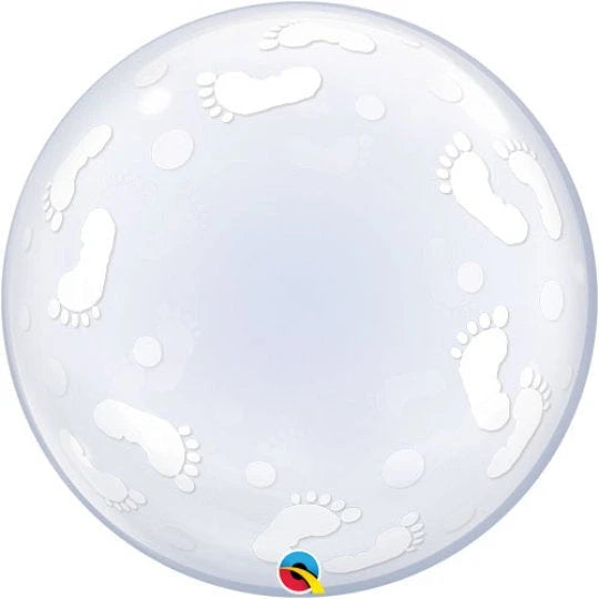 24” Deco Bubble Clear Balloon  - Baby Footprints The Ultimate Balloon And Party Shop Cheltenham & Gloucester Balloons & Fancy Dress 