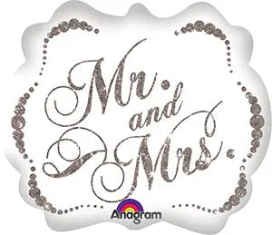 25" Foil Mr & Mrs Large Printed Balloon The Ultimate Balloon And Party Shop Cheltenham & Gloucester Balloons & Fancy Dress 