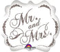 25" Foil Mr & Mrs Large Printed Balloon The Ultimate Balloon And Party Shop Cheltenham & Gloucester Balloons & Fancy Dress 