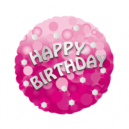 18" Foil Happy Birthday Pink Sparkle - The Ultimate Balloon & Party Shop