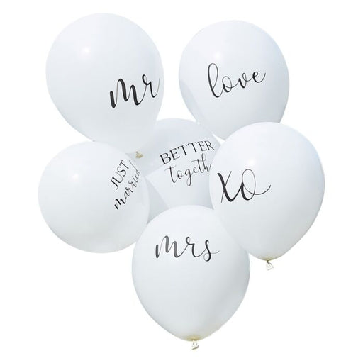 Wedding bundle White Printed Balloons (6 Pack) - The Ultimate Balloon & Party Shop