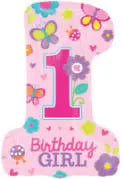 28" Foil 1st Birthday Balloon - Pink Super Shape The Ultimate Balloon And Party Shop Cheltenham & Gloucester Balloons & Fancy Dress 