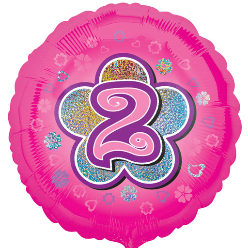 18" Foil Age 2 Pink Balloon - The Ultimate Balloon & Party Shop