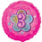 18" Foil Age 3 Pink Balloon - The Ultimate Balloon & Party Shop