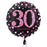18" Foil Age 30 Black/Pink Dots Balloon - The Ultimate Balloon & Party Shop