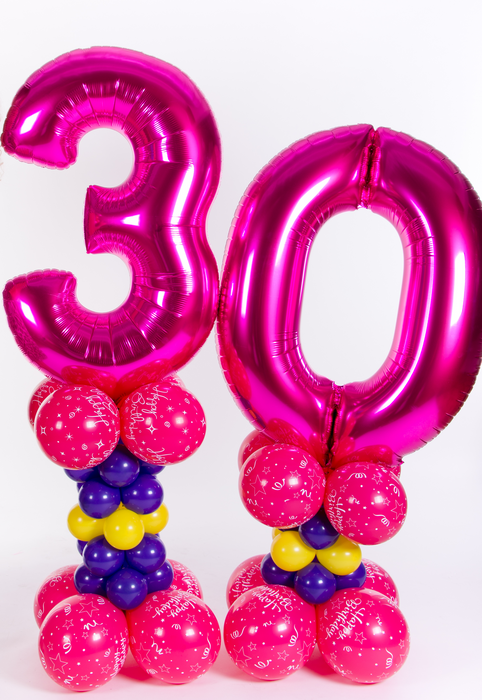 Giant number on mini pillar - The Ultimate Balloon & Party Shop
