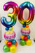 Giant number on bubble pillar multi colours - The Ultimate Balloon & Party Shop