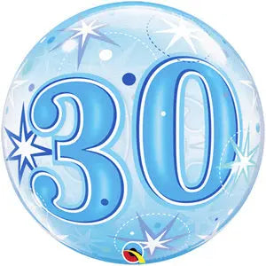 30th Birthday Deco Bubble Balloon -  Blue The Ultimate Balloon And Party Shop Cheltenham & Gloucester Balloons & Fancy Dress 