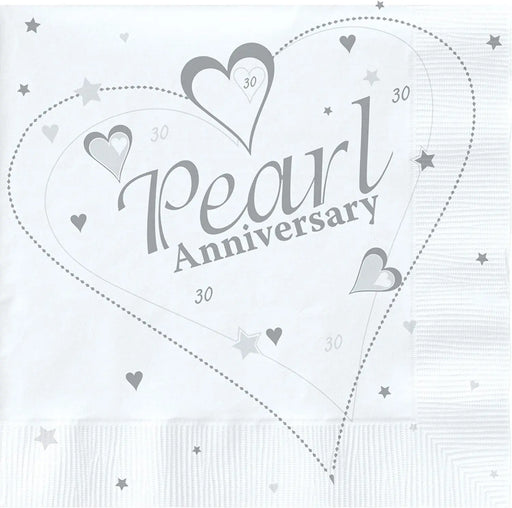 30th Pearl Anniversary Napkins The Ultimate Balloon And Party Shop Cheltenham & Gloucester Balloons & Fancy Dress 