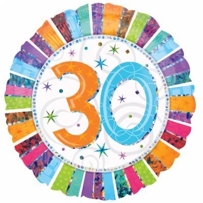 Happy Birthday Radiant Foil Balloon - Various Ages - The Ultimate Balloon & Party Shop