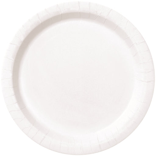 Round Paper Plates - White - The Ultimate Balloon & Party Shop