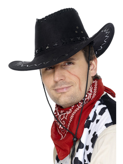 Cowboy Black Stitch Hat - The Ultimate Balloon & Party Shop