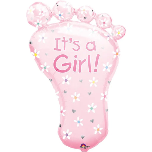 32" Foil Baby Foot Large Balloon - It’s a girl The Ultimate Balloon And Party Shop Cheltenham & Gloucester Balloons & Fancy Dress 