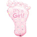 32" Foil Baby Foot Large Balloon - It’s a girl The Ultimate Balloon And Party Shop Cheltenham & Gloucester Balloons & Fancy Dress 