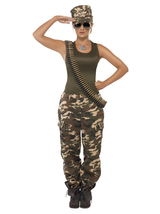 Khaki Camo Female Costume - The Ultimate Balloon & Party Shop