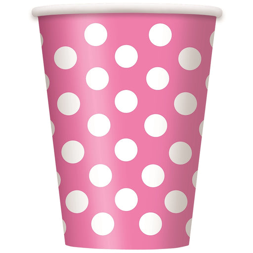 Spotty Paper Cups - Pink - The Ultimate Balloon & Party Shop