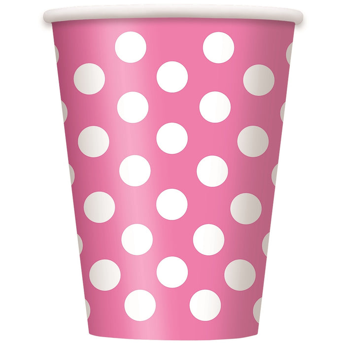 Spotty Paper Cups - Pink - The Ultimate Balloon & Party Shop