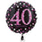 18" Foil Age 40 Black/Pink Dots Balloon - The Ultimate Balloon & Party Shop
