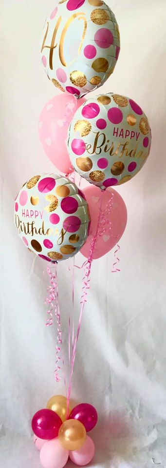 Deluxe Pink Birthday Balloon Display - The Ultimate Balloon & Party Shop