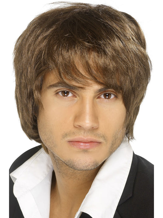 Boy Band Male Brown Wig - The Ultimate Balloon & Party Shop