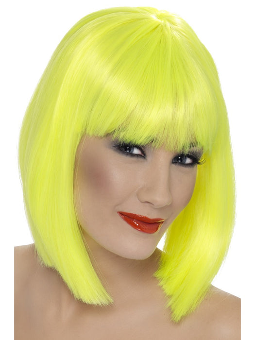 Glam Neon Yellow Female Wig - The Ultimate Balloon & Party Shop
