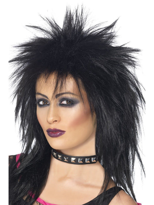 1980's Rock Diva Black Wig - The Ultimate Balloon & Party Shop