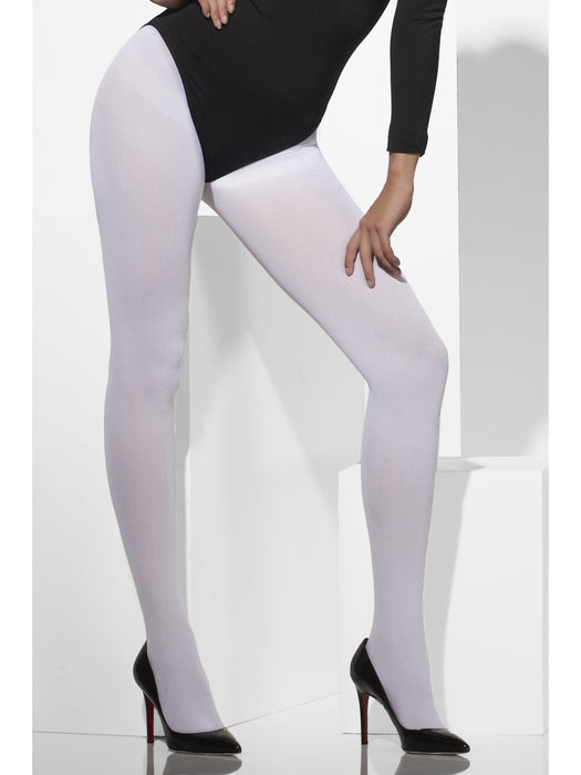 Opaque Coloured Tights - White - The Ultimate Balloon & Party Shop