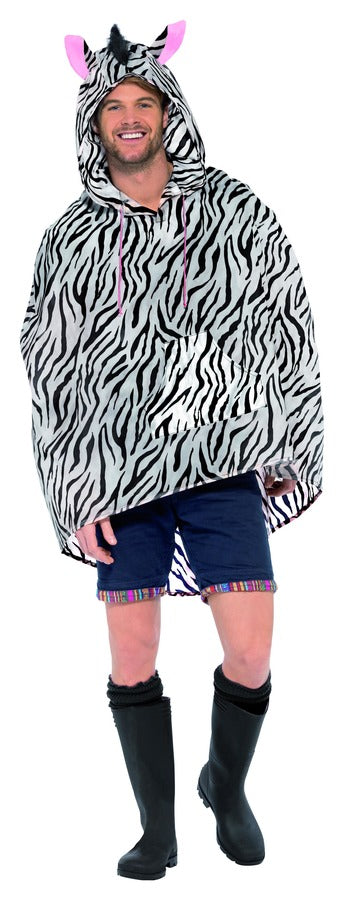 Rain Poncho - Zebra - The Ultimate Balloon & Party Shop