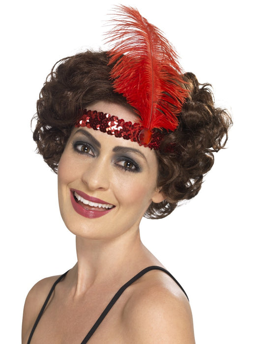 1920's Flapper Red Sequin Headband - The Ultimate Balloon & Party Shop