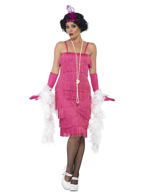 1920's Flapper Pink (Long) Costume - The Ultimate Balloon & Party Shop
