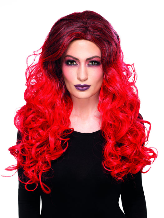 Dlx Devil Glamour Wig - Red - The Ultimate Balloon & Party Shop