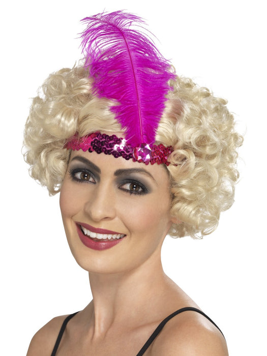1920's Flapper Pink Sequin Headband - The Ultimate Balloon & Party Shop