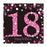 Age 18 Napkins - Black and Hot Pink - The Ultimate Balloon & Party Shop