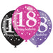 Age 18 Birthday Asst Colour Balloons 6 Pack - The Ultimate Balloon & Party Shop