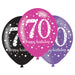 Age 70 Birthday Asst Colour Balloons 6 Pack - The Ultimate Balloon & Party Shop