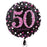 18" Foil Age 50 Black/Pink Dots Balloon - The Ultimate Balloon & Party Shop