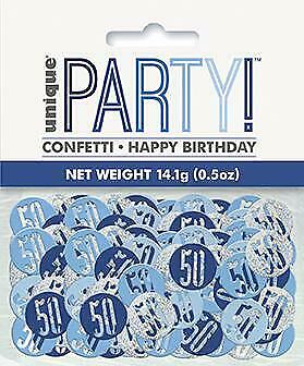 Birthday Table Confetti - Various Ages - Blue - The Ultimate Balloon & Party Shop