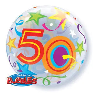 50th Birthday Deco Bubble Balloon -  Bright The Ultimate Balloon And Party Shop Cheltenham & Gloucester Balloons & Fancy Dress 