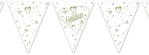 50th Golden Anniversary Bunting - Paper The Ultimate Balloon And Party Shop Cheltenham & Gloucester Balloons & Fancy Dress 