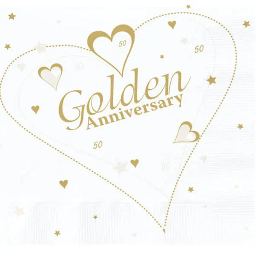 50th Golden Anniversary Napkins The Ultimate Balloon And Party Shop Cheltenham & Gloucester Balloons & Fancy Dress 