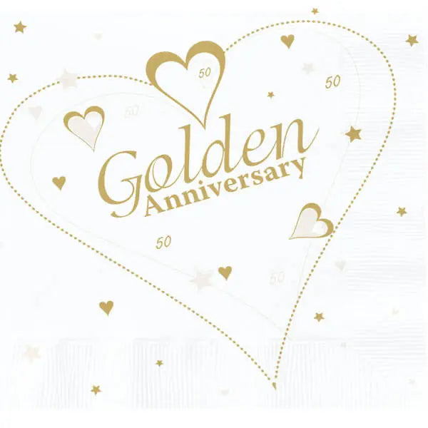 50th Golden Anniversary Napkins The Ultimate Balloon And Party Shop Cheltenham & Gloucester Balloons & Fancy Dress 